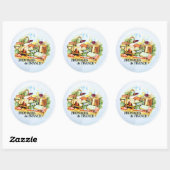 Pizza Clock. Fromages De France. Ronde Sticker (Vel)