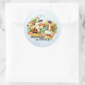 Pizza Clock. Fromages De France. Ronde Sticker (Tas)