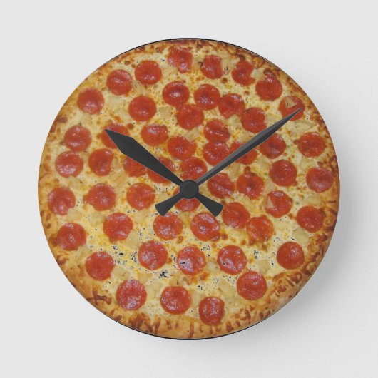 Pizza Clock Ronde Klok (Voorkant)