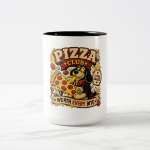 Pizza Club Persoonlijke Grappige Pizza Liefhebber Tweekleurige Koffiemok