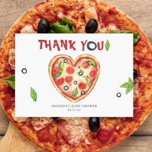 pizza cœur aquarelle baby shower MERCI