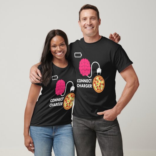 Pizza Connect-oplader Pizza Pie Lege batterij T-shirt (Unisex)