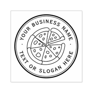 Pizza Custom Business Logo Groot Rubberstempel