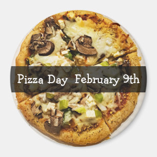 Pizza Day February Food Holiday Button Magnet Magneet