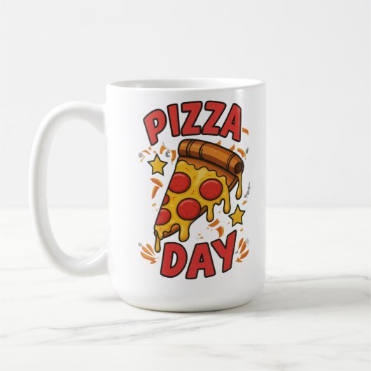 Pizza Day – Leuke Pepperoni Pizza Slice Design Koffiemok (Links)