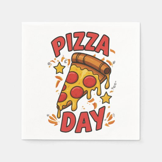 Pizza Day – Leuke Pepperoni Pizza Slice Design Servet (Voorkant)
