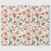 Pizza Day Pattern Wrapping Paper | Fun Foodie Cadeaupapier (Vlak)