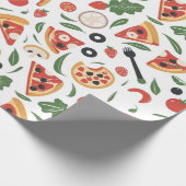 Pizza Day Pattern Wrapping Paper | Fun Foodie Cadeaupapier (Hoek)