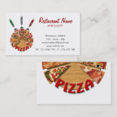 Pizza de carte de visite sur la planche à découper (Devant / Derrière)