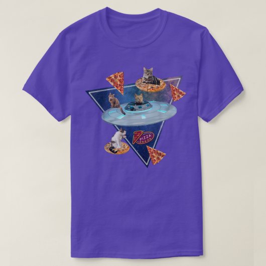 Pizza De Chats Amusants Dans T-Shirt Spatial (Design devant)