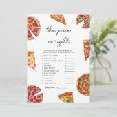Pizza De prijs is de juiste Baby shower Game Kaart (Staand voorkant)
