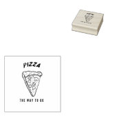 Pizza de weg om te gaan 	rubberstempel (Gestempeld)