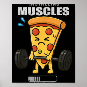 Pizza Deadlift Gym Rat Installeren Spier Lifting M Poster