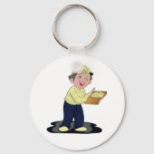 Pizza Delivery Boy Food Sleutelhanger (Voorkant)