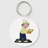 Pizza Delivery Boy Food Sleutelhanger (Achterkant)