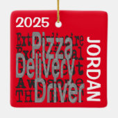 Pizza Delivery Driver Extraordinaire CUSTOM Keramisch Ornament (Achterkant)