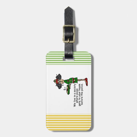 Pizza Delivery Humor Bagagelabel (Voorkant verticaal)