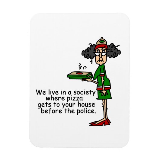 Pizza Delivery Humor Magneet (Verticaal)