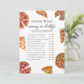 Pizza Devinez Qui Baby shower Carte De Jeu (Debout devant)
