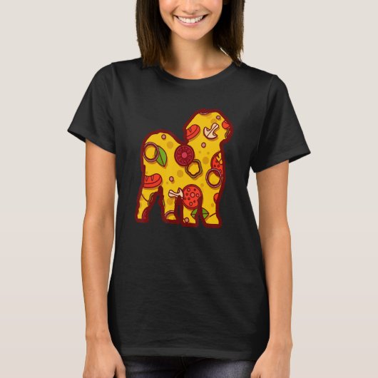 Pizza Dog Funny Pizza Shih Tzu Dog T-shirt (Voorkant)