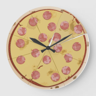 PIZZA drôle MUR HORLOGE
