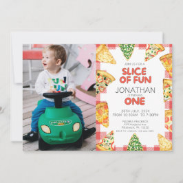 Pizza Eerste Verjaardagsfeest Foto Kaart