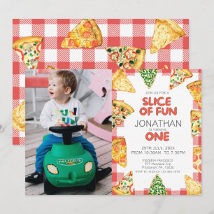 Pizza Eerste Verjaardagsfeest Foto Kaart