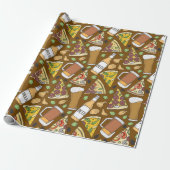 Pizza en Beer Tiled Pattern Cadeaupapier (Uitgerold)