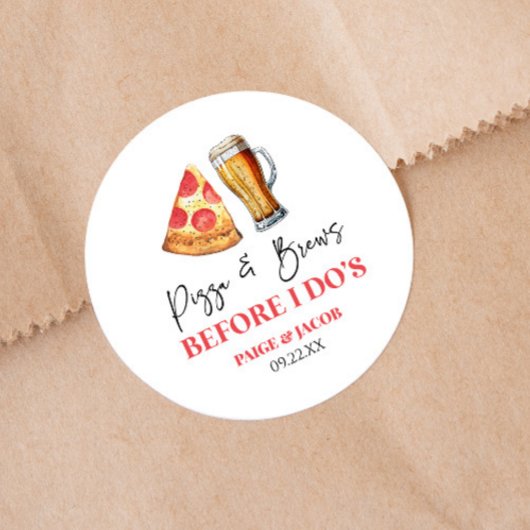 Pizza en brouwsels voor het repetitiediner van I D Ronde Sticker
