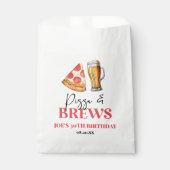 Pizza en brouwt Bier Glas Verjaardagsfeest Bedankzakje (Voorkant)