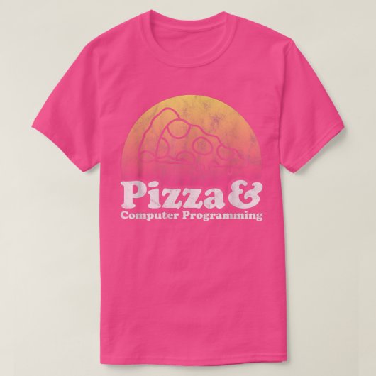 Pizza en computerprogramma's of computerprogramma' t-shirt (Design voorkant)