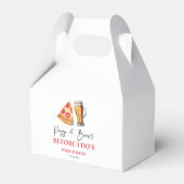 Pizza en drankjes voor de huwelijksrepetitie bedankdoosjes (Voorkant Zijde)