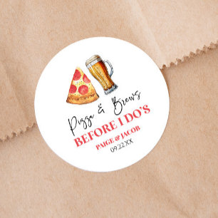 Pizza en drankjes voor het oefendiner van 'Voor ik Ronde Sticker