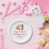 Pizza en drankjes voor ik trouw Couples Shower Papieren Bordje (Feest)