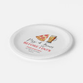 Pizza en drankjes voor ik trouw Couples Shower Papieren Bordje (Gekanteld)