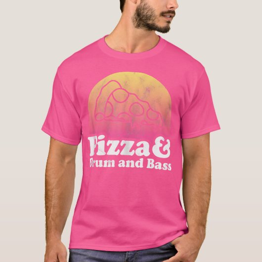 Pizza en drum en bas t-shirt (Voorkant)