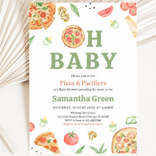 Pizza en Fopspenen Baby Shower Kaart