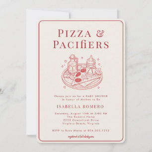 Pizza en Fopspenen Italiaans Thema Baby Shower Kaart