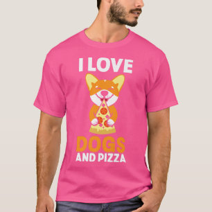 Pizza en Hondenliefhebber eigenaar Foodie I Love D T-shirt