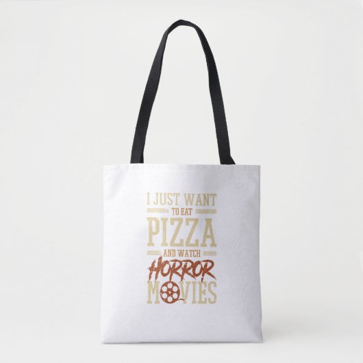 Pizza en Horror Movie Lover Halloween Party Outfi Draagtas (Voorkant)