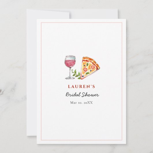 Pizza en Liefde 'Raad Wie' Bruidsspel Kaart (Achterkant)