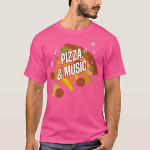 Pizza en Muzieknoten Clef Piano Musician T-shirt