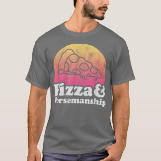 Pizza en paardensemanship t-shirt