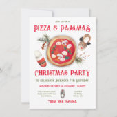 Pizza en Pajamas Kerstmis, feestdag Kaart (Voorkant)