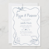 Pizza en Prosecco Bruids Douche Uitnodiging (Voorkant)