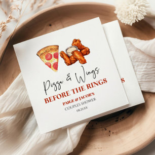 Pizza en Vleugels voor de Ringen Koppels Bruilofts Servet