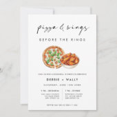 Pizza en vleugels voor het repetitie diner kaart (Voorkant)