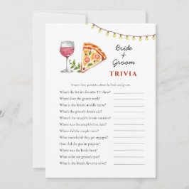 Pizza en Wijn Vrijgezellenfeest Trivia spelletjes Kaart