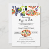 Pizza en wijnkoppels douche sjabloon kaart (Voorkant)