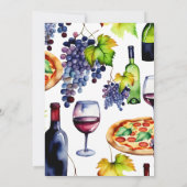 Pizza en wijnkoppels douche sjabloon kaart (Achterkant)